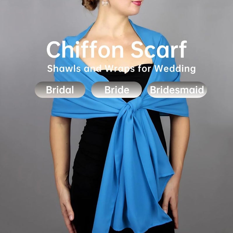 Harewom Chiffon Hijab for Women Sheer Shawl and Wraps for Wedding Bridal Scarves Summer Lightweight Sun-proof Scarf - Image 4